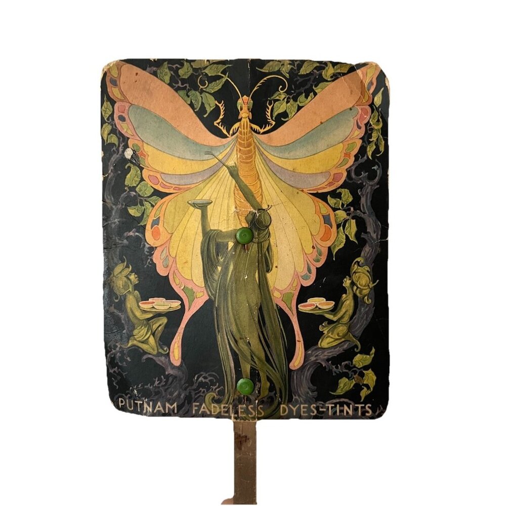 Vintage Advertising Fan Fairy Putnam Fadeless Dyes-Tints 1920s